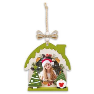 ZEP Koda C Marco decorativo de madera 6x6 cm Motivo navideño para colgar
