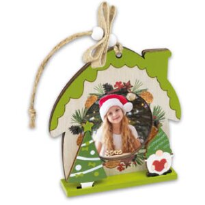ZEP Koda C Marco decorativo de madera 6x6 cm Motivo navideño para colgar