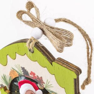 ZEP Koda C Marco decorativo de madera 6x6 cm Motivo navideño para colgar