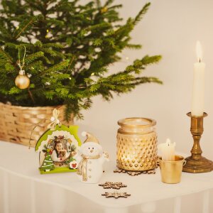 ZEP Koda C Marco decorativo de madera 6x6 cm Motivo navideño para colgar