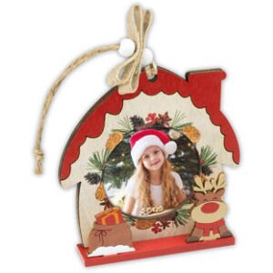 ZEP Koda D decoración de madera portafotos 6x6cm para colgar Navidad