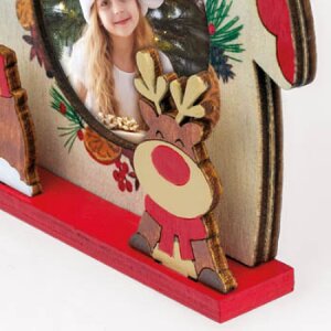 ZEP Koda D decoración de madera portafotos 6x6cm para colgar Navidad
