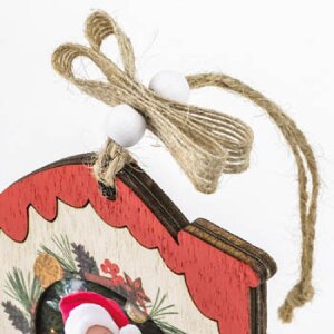 ZEP Koda D decoración de madera portafotos 6x6cm para colgar Navidad
