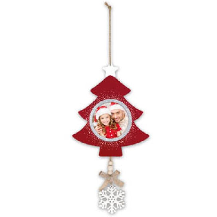 ZEP Ludwig B Decoración de madera con cuadro 7x7 cm rojo para colgar