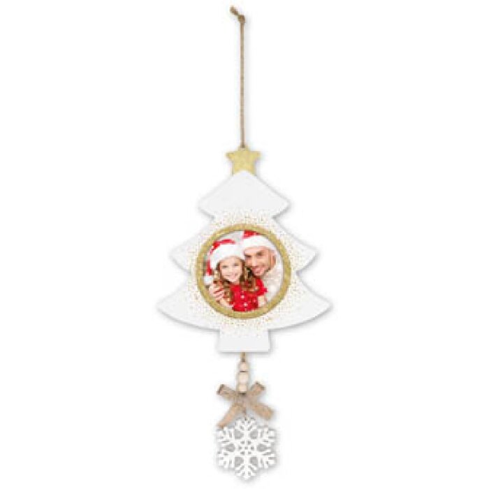 ZEP Karl B Decoración de madera con cuadro 7x7 cm para colgar en forma de árbol de Navidad