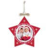 ZEP PINGU Colgante decorativo de madera estrella copo de nieve 6x6 cm Color aleatorio entrega