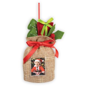 ZEP Aspen decoración de tela 9x4x16 cm para colgar con bolsillo para cuadros 3,5x4,5 cm