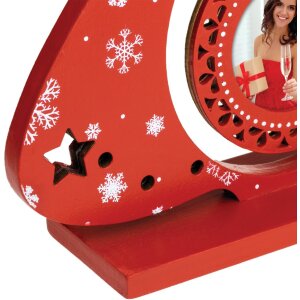ZEP LK284 Marco de madera Helga rojo 21x5x28 cm para 2...