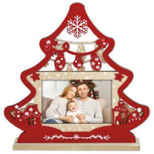 ZEP Marco de Navidad Mila madera 10x15 cm rojo tonos...