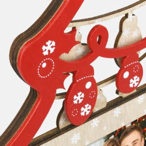 ZEP Marco de Navidad Mila madera 10x15 cm rojo tonos naturales decoración