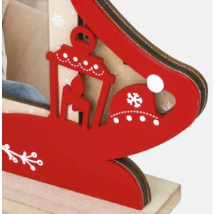 ZEP Marco de Navidad Mila madera 10x15 cm rojo tonos naturales decoración
