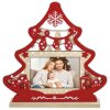 ZEP Marco de Navidad Mila madera 10x15 cm rojo tonos naturales decoración