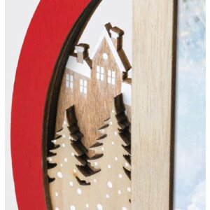 ZEP Marco de fotos de Navidad Heidi madera rojo 10x15 cm diseño de invierno