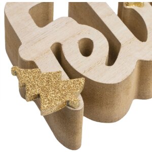 ZEP VP86ES Kevin ES adorno navideño de madera 40x2,5x8,5 cm oro natural