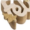 ZEP VP86ES Kevin ES adorno navideño de madera 40x2,5x8,5 cm oro natural