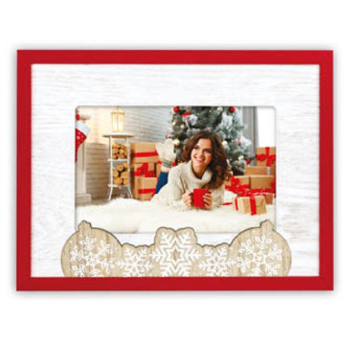ZEP ZT3764 Vipiteno Marco Horizontal de Madera Blanco Rojo 10x15 cm