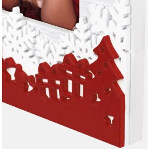 ZEP Verbier ZT8346 Marco de madera 10x15 cm Blanco Rojo Diseño Navideño