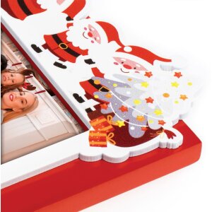 ZEP ZT2946 Portarretratos Cortina 10x15 cm madera rojo diseño Navidad