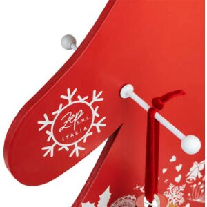 ZEP Árbol de Navidad madera rojo blanco 65 cm alto 45 cm ancho Árbol decorativo sistema plug-in