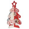 ZEP Árbol de Navidad madera rojo blanco 65 cm alto 45 cm ancho Árbol decorativo sistema plug-in