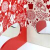 ZEP Árbol de Navidad madera rojo blanco 65 cm alto 45 cm ancho Árbol decorativo sistema plug-in