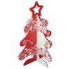 ZEP Árbol de Navidad madera rojo blanco 65 cm alto 45 cm ancho Árbol decorativo sistema plug-in