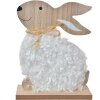 Clayre & Eef 65649 Conejo Decorativo Madera Textil Marrón Blanco 14x5x17 cm