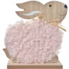 Clayre & Eef 65650 Conejo Decorativo Marrón Rosa 14x5x17 cm Madera Textil