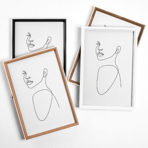 Marco de madera Walther Silhouette NW824W Blanco 18x24 cm Moldura MDF Cristal transparente