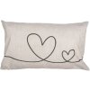 Clayre & Eef CHS36 Funda de Cojín Beige Verde Motivo Corazón 30x50 cm 100% Poliéster