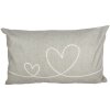 Clayre & Eef CHS36 Funda de Cojín Beige Verde Motivo Corazón 30x50 cm 100% Poliéster