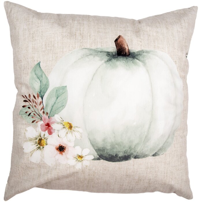 Clayre & Eef CSP22 Funda de Cojín Beige Gris 45x45 cm Poliéster Estilo Campestre