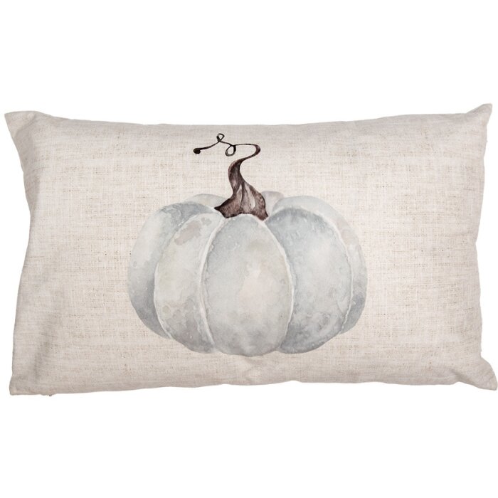 Clayre & Eef CSP36-1 Funda de Cojín 30x50 cm Motivo Calabaza Beige Gris Estilo Campestre
