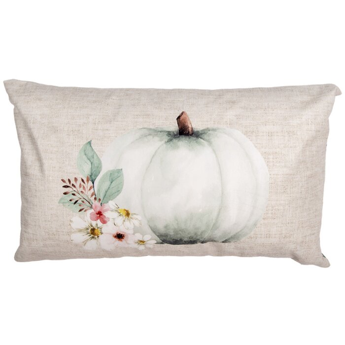Clayre & Eef CSP36-2 Funda de Cojín Estilo Campestre Beige Verde 30x50 cm