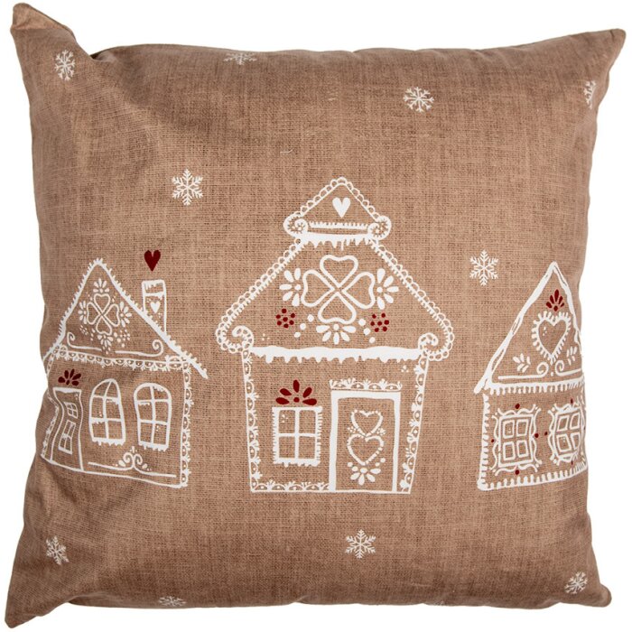 Clayre & Eef GBB22 Funda de Cojín Marrón Blanco 45x45 cm Country Style