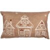 Clayre & Eef GBB36 Funda de Cojín Marrón Blanco 30x50 cm Poliéster Estilo Campestre