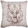 Clayre & Eef GTW21 Funda de Cojín Motivo Ciervo Marrón Beige 45x45 cm Estilo Campestre