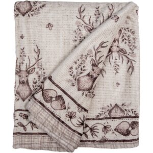 Clayre & Eef GTW60-1 Plaid Beige Marrón 130x180 cm Estilo rústico