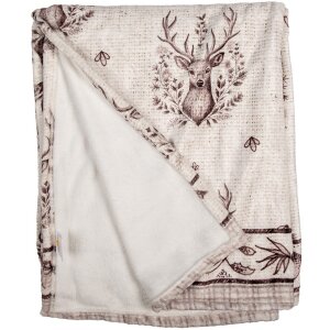 Clayre & Eef GTW60-1 Plaid Beige Marrón 130x180 cm Estilo rústico