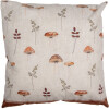 Clayre & Eef LFJ21 Funda de Cojín Motivo Seta Beige Marrón 45x45 cm Estilo Campestre