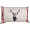 Clayre & Eef NWV36-4 Funda de Cojín Beige Motivo Ciervo Rojo Estilo Campestre 30x50 cm