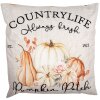 Clayre & Eef PPS22 Funda de Cojín 45x45 cm Beige Naranja Estilo Campestre Motivo Calabaza