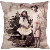 Clayre & Eef KT021.372 Funda de cojín 45x45 cm Beige Marrón Poliéster