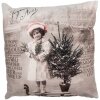 Clayre & Eef KT021.373 Funda de cojín 45x45 cm Beige Marrón Vintage Retro