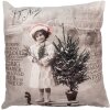Clayre & Eef KT021.373 Funda de cojín 45x45 cm Beige Marrón Vintage Retro