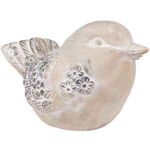 Clayre & Eef 6TE0541 Maceta Pájaro Beige Marrón 25x14x14 cm Estilo Campestre