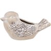 Clayre & Eef 6TE0541 Maceta Pájaro Beige Marrón 25x14x14 cm Estilo Campestre