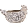 Clayre & Eef 6TE0542L Macetero Pollo Beige Marrón 26x16x15 cm