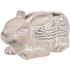 Clayre & Eef 6TE0543 Maceta Conejo Beige Marrón 30x17x13 cm Piedra