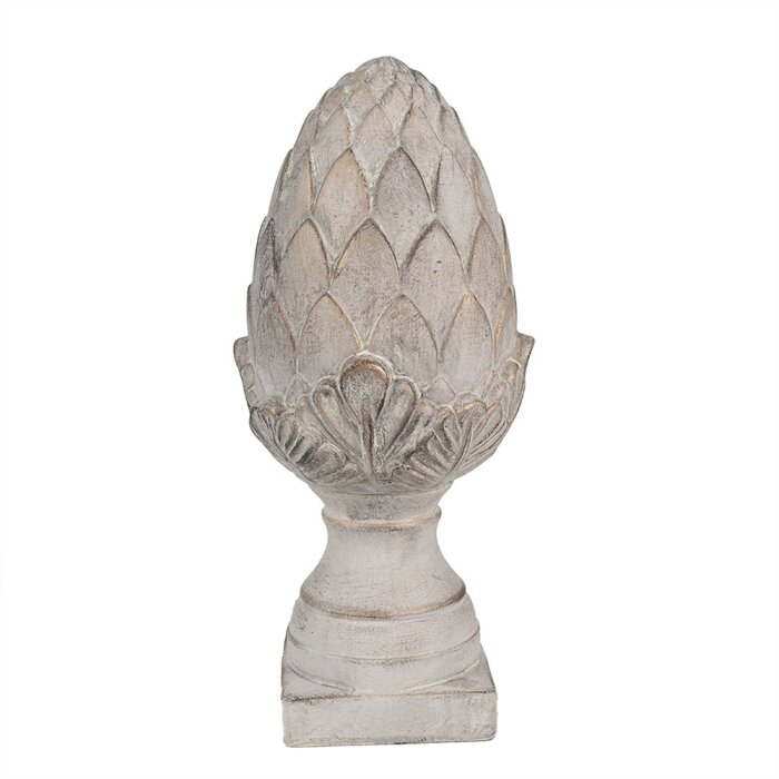 Clayre & Eef 6TE0545L Decoración Piña Piedra Gris Ø 17x39 cm